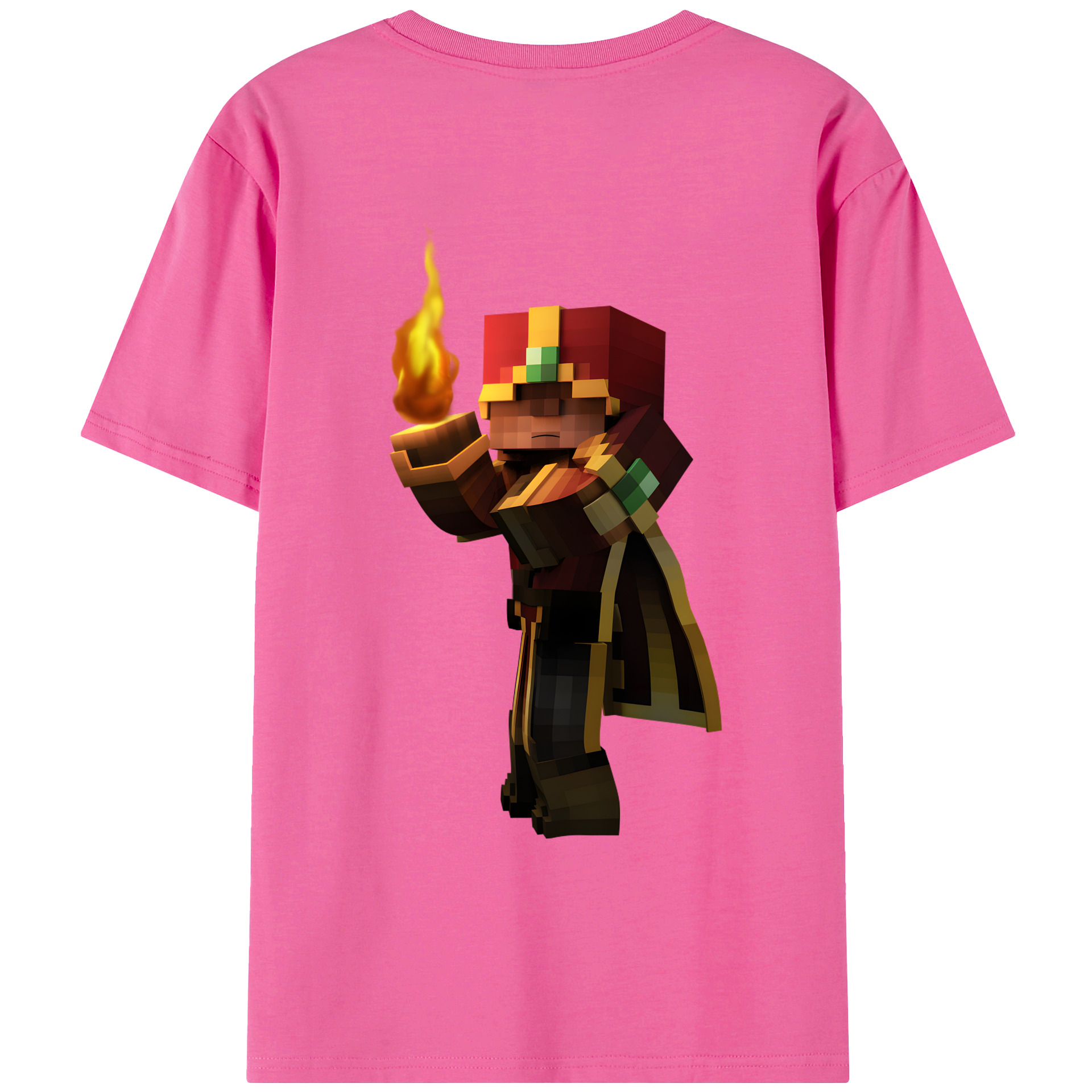 （画像用） マインクラフト ブロックの世界 Minecraft MC Block world レディース半袖Tシャツ(バックプリント)